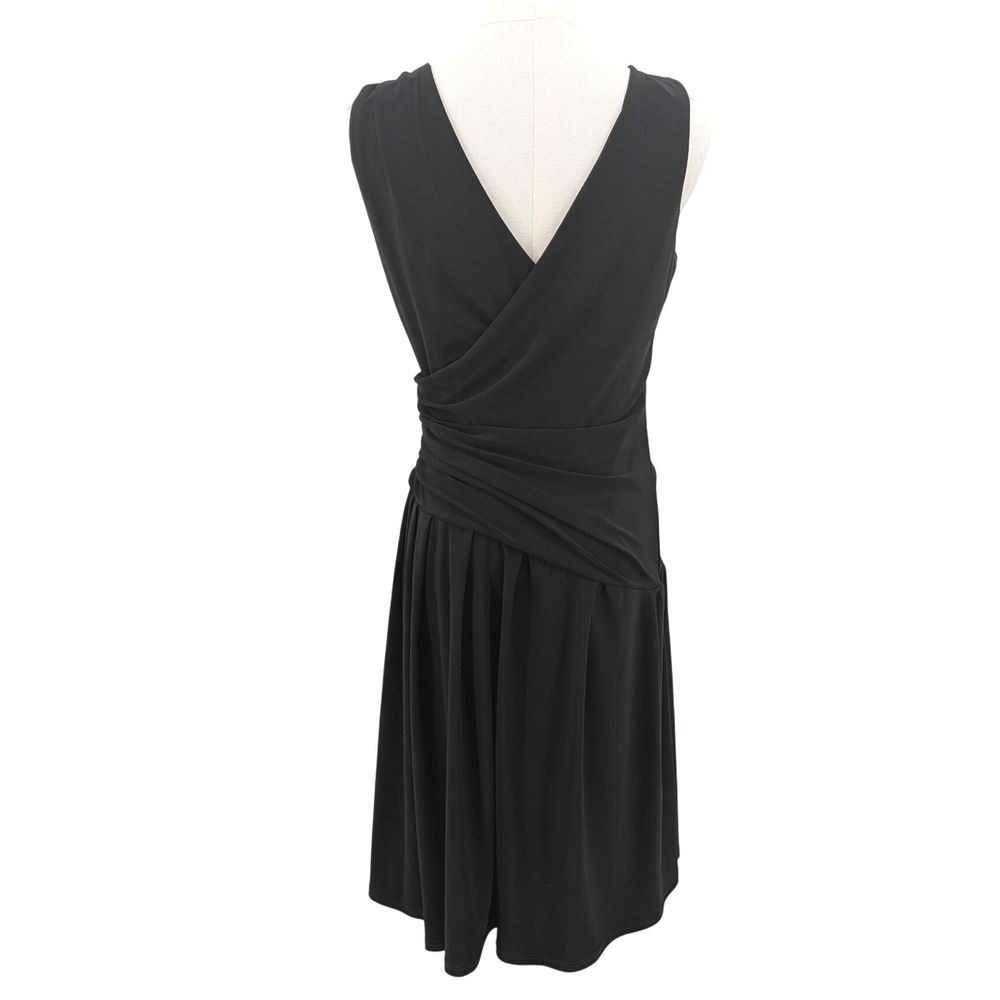 Essential by‎ A.B.S. Little Black Dress Faux Wrap Sleeveless Cocktail Sz 4